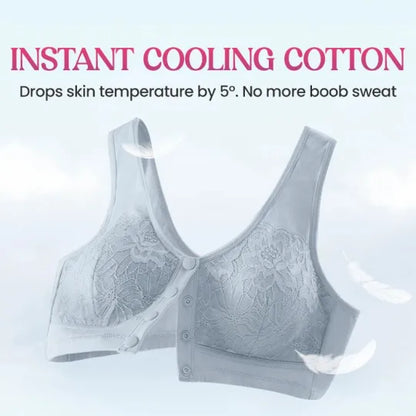 ⏳Hot Sale!!!🖤⏰Comfortable Wireless Front Closure Breathable Cotton Lifting Bra for Seniors