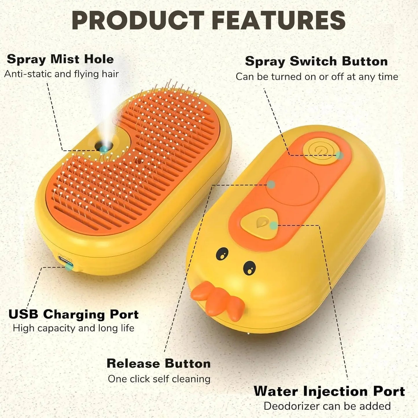 L&W BROS 3 In 1 Rechargeable Massage Steam Comb