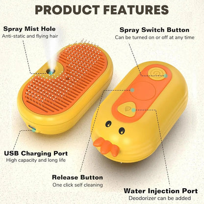 L&W BROS 3 In 1 Rechargeable Massage Steam Comb