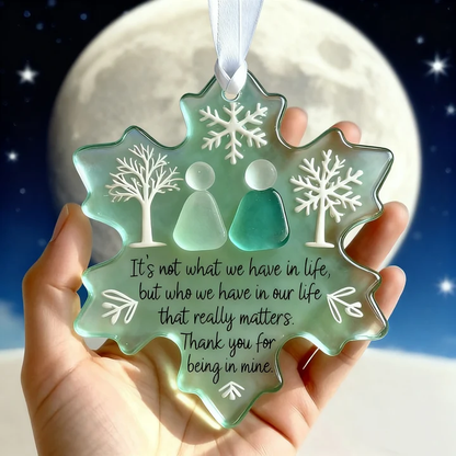 🎄Christmas Pre Sale $6.99!!☃️🌊Snowflake-Shaped Sea Glass Friendship Decor❄✨ Shaped by Nature & Crafted by Hand!