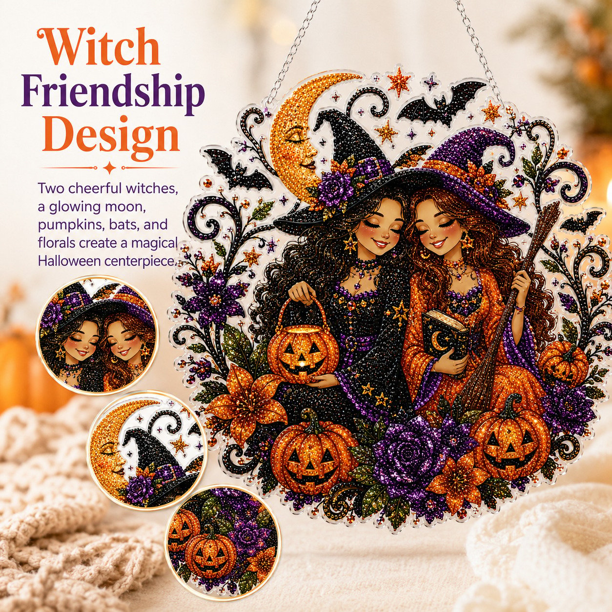 ⏰49% Off For Limited Time⏰Halloween Witch Diamond Art Suncatcher Gift Kit