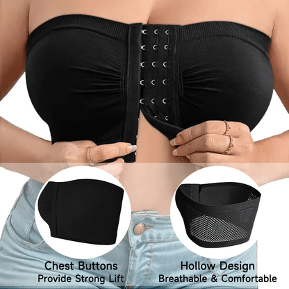 🌞Summer Sale 50% OFF🔥👚Plus Size Strapless Front Buckle Breathable Bra