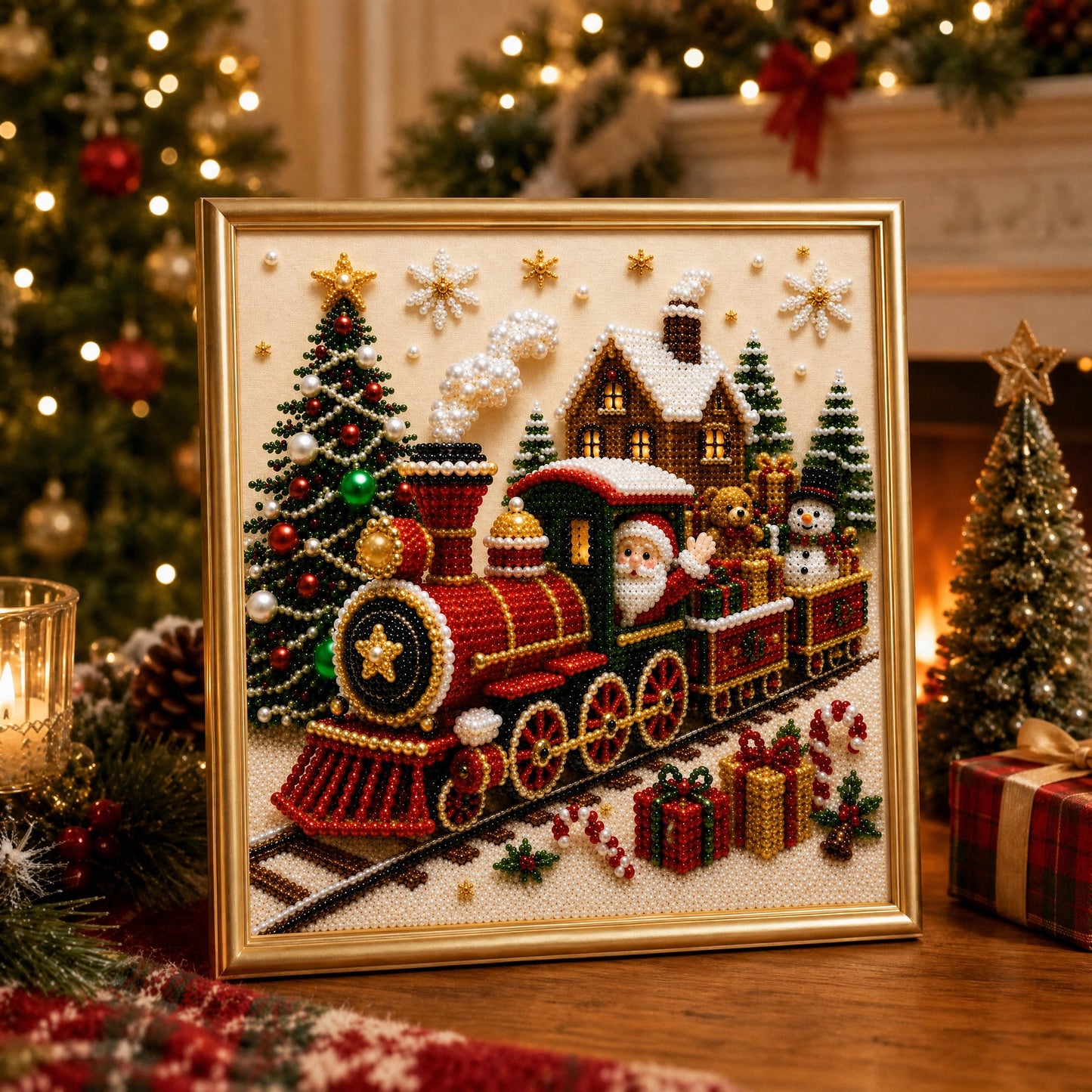 Premium 3D Pearl Christmas DIY Wall Art Kit