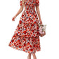 ⏰Summer Hot Sale 70% OFF💃Women's Floral Square Neck Puff Short Sleeve Smocked Tiered Dress