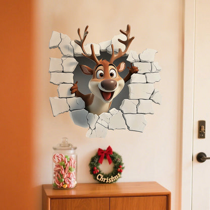 🎁Oferta de Navidad - Solo $17.99🎄🎅 Pegatinas de pared 3D de Navidad – Decoración creativa para el hogar en estas fiestas