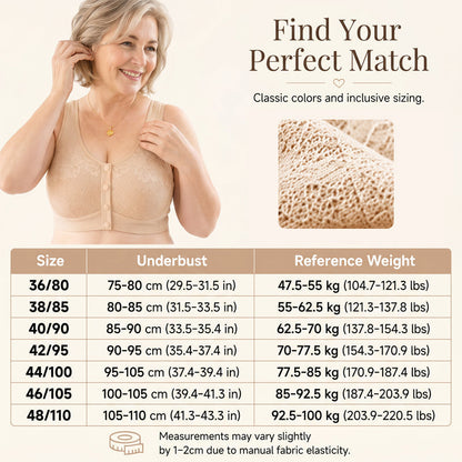 ⏳Hot Sale!!!🖤⏰Comfortable Wireless Front Closure Breathable Cotton Lifting Bra for Seniors