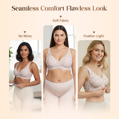🎉Final 12 Hours🌸💕Jelly Wireless Womens Comfortable Wireless Bras Push Up Bralettes Seamless Tshirts Bras Deep V Everyday Bras