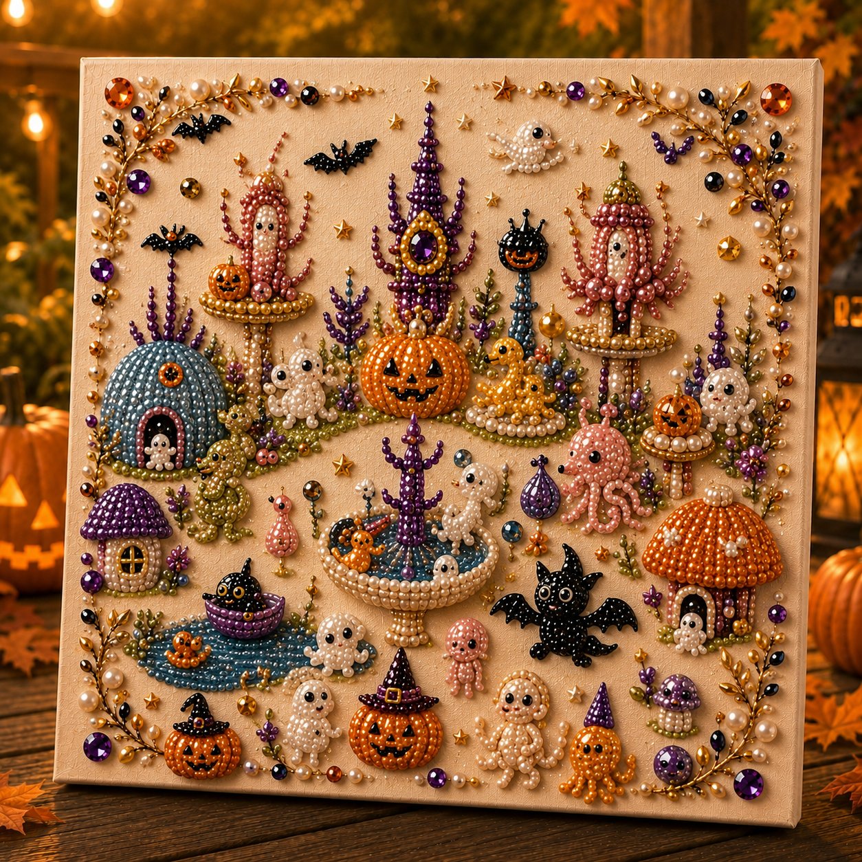 Premium 3D Pearl Halloween DIY Wall Decor Kit