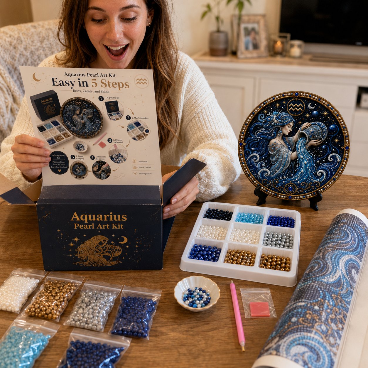 ⏳49% Discount Limited Time⏳3D Pearl 12 Zodiac Signs DIY Astrology Art Kit
