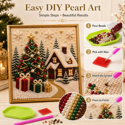 Premium 3D Pearl Christmas DIY Wall Art Kit