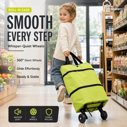 🛍️ Online einkaufen & sparen ✨🛢️2-in-1 faltbarer Einkaufswagen – tragbarer Roll-Einkaufstrolley