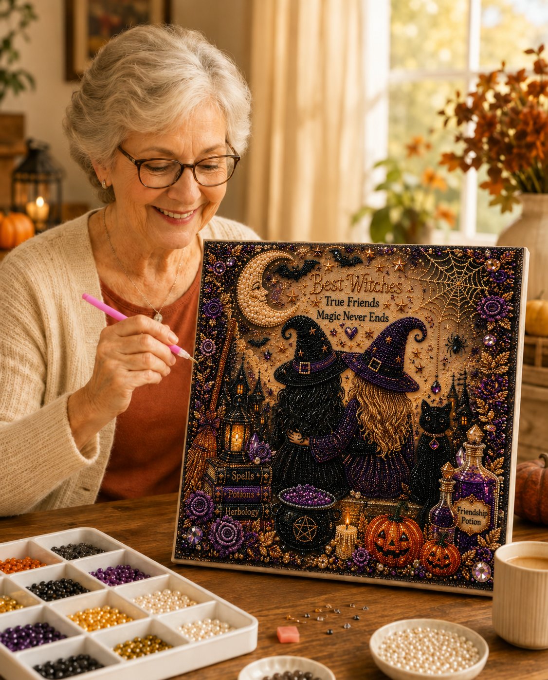Ghost Pumpkin 3D Pearl Mosaic DIY Art Kit