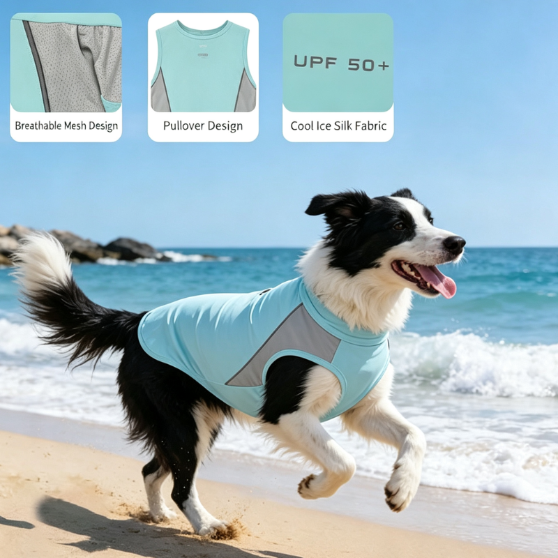 Breathable Polyester Sleeveless Sun Protection Vest For Dogs