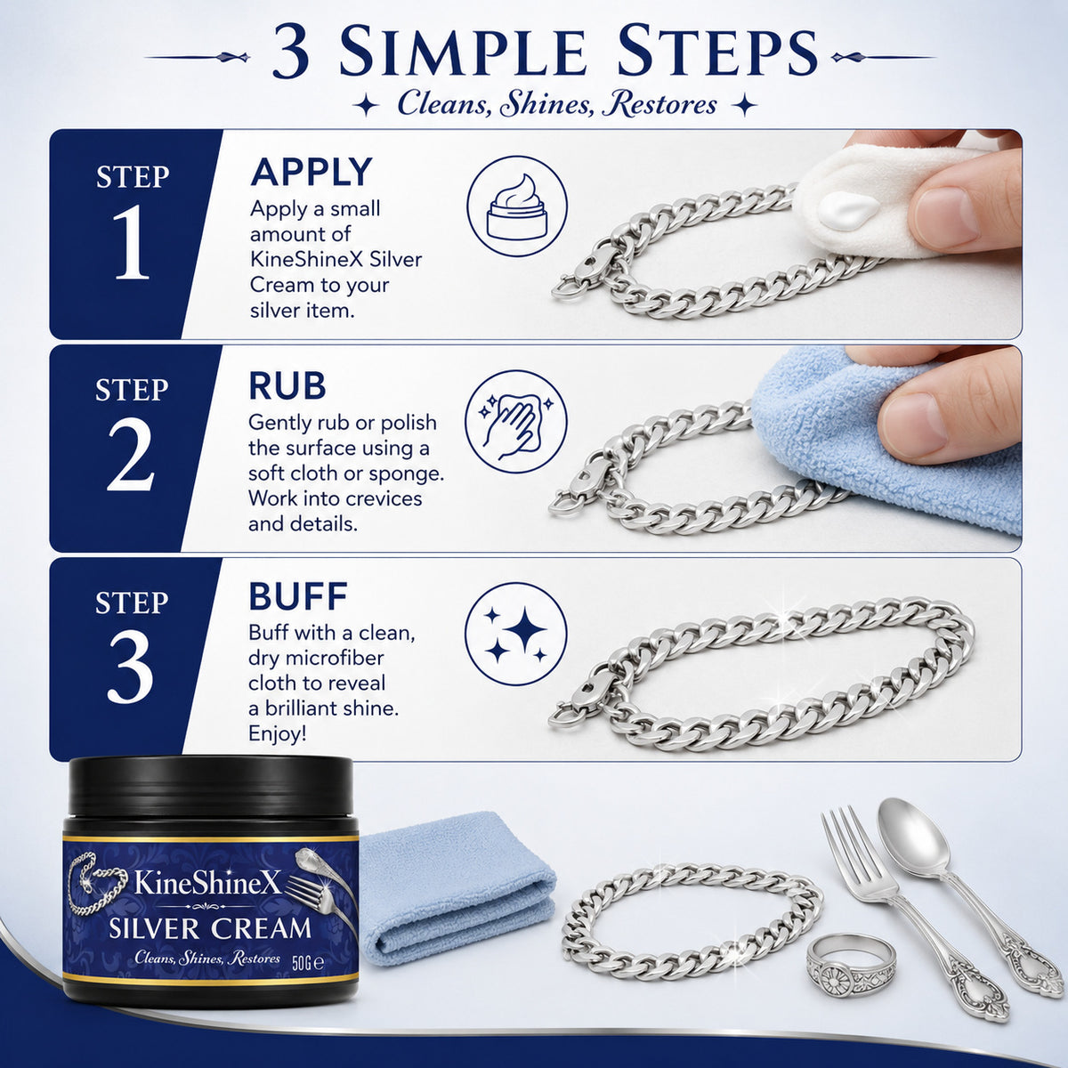 🎯 Amazing Deals - BUY 3 GET 5🔥Anti-Tarnish Silver Polish Cream for Jewelry & Metal