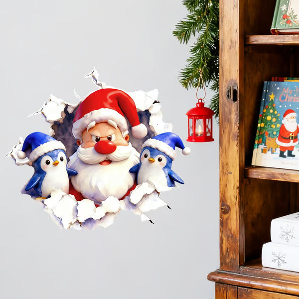 🎁Oferta de Navidad - Solo $17.99🎄🎅 Pegatinas de pared 3D de Navidad – Decoración creativa para el hogar en estas fiestas