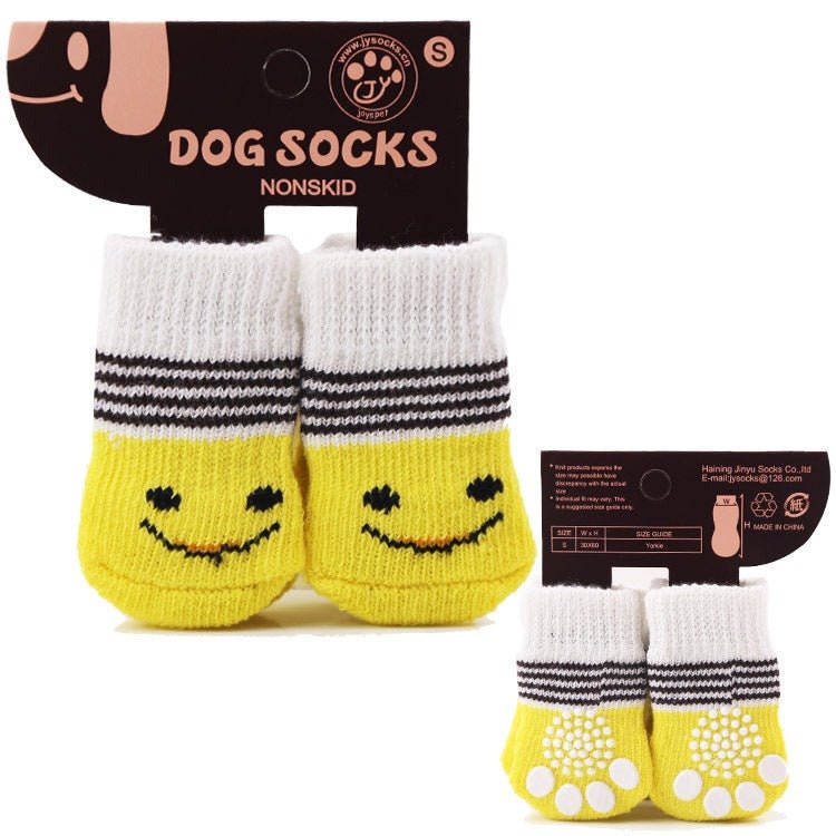 4pcs Cartoon Printed Warm Dog Socks