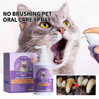 Pet Oral Cleanse Spray Dogs Mouth Fresh Teeth Clean Deodorant Prevent