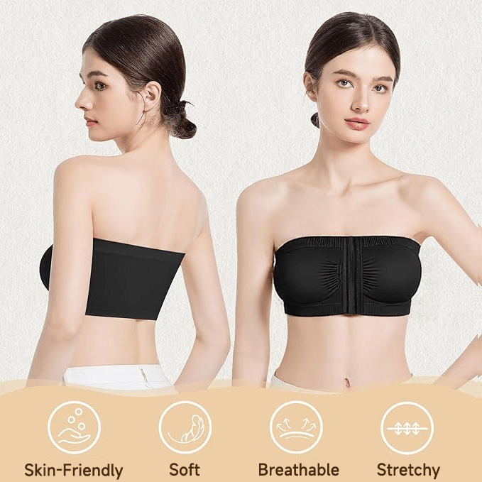 🌞Summer Sale 50% OFF🔥👚Plus Size Strapless Front Buckle Breathable Bra