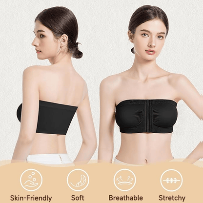 🌞Summer Sale 50% OFF🔥👚Plus Size Strapless Front Buckle Breathable Bra