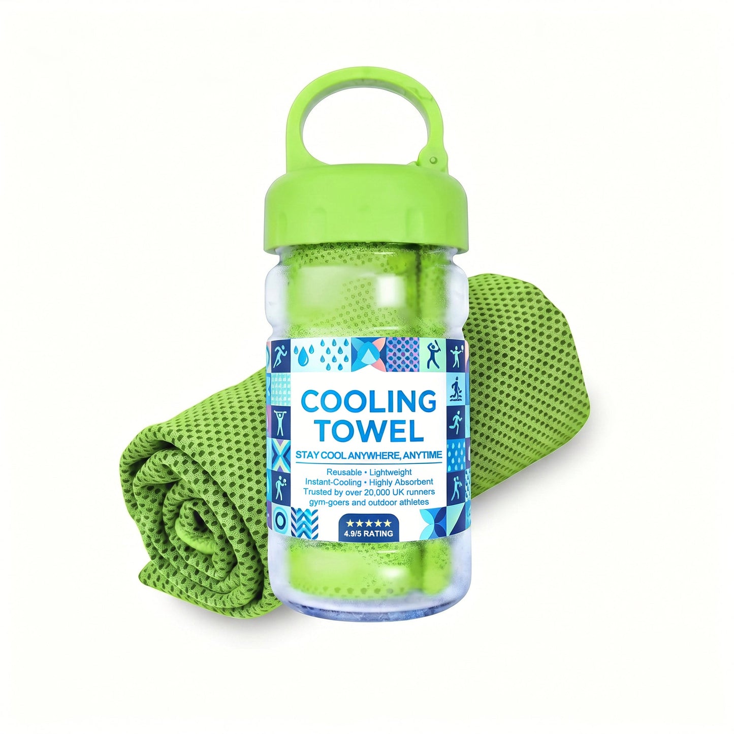 🎁❄️Last Day Buy 1 Get 1 Free (Each only ￡3.49)❄️Cold Sweat Towel You Can Use Anywhere, Anytime! Reusable Soft Absorbent Cooling Portable