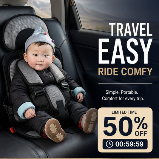 🔒 Exclusive Online Offer ✨Portable 5-Point Travel Car Seat for Kids – Foldable & Compact