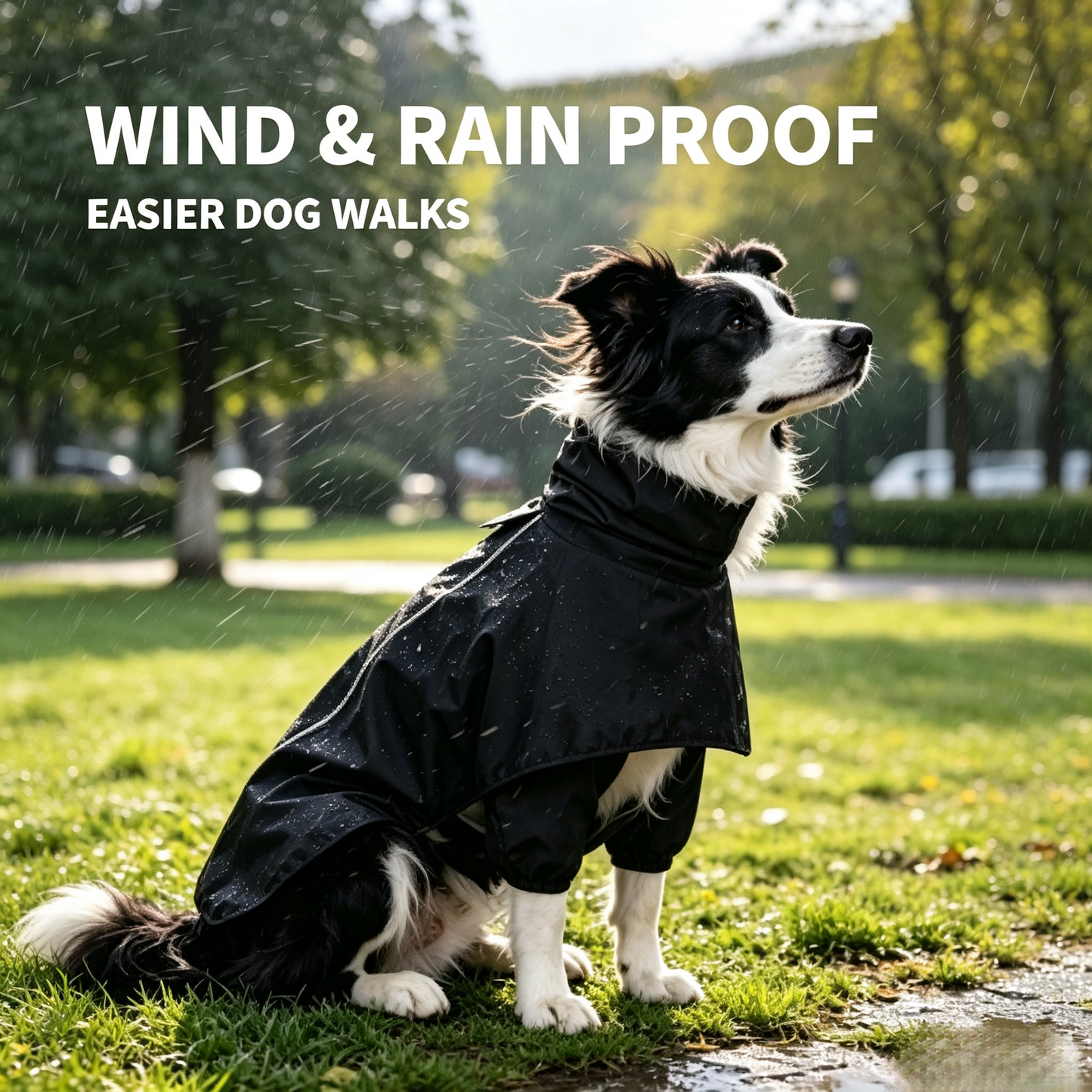 Waterproof Polyester Two Leg Raincoat For Medium Large Dogs