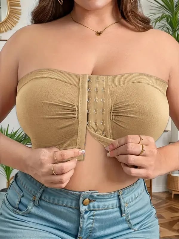 🌞Summer Sale 50% OFF🔥👚Plus Size Strapless Front Buckle Breathable Bra