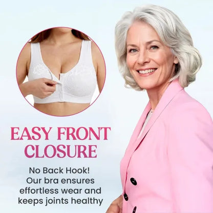 ⏳Hot Sale!!!🖤⏰Comfortable Wireless Front Closure Breathable Cotton Lifting Bra for Seniors