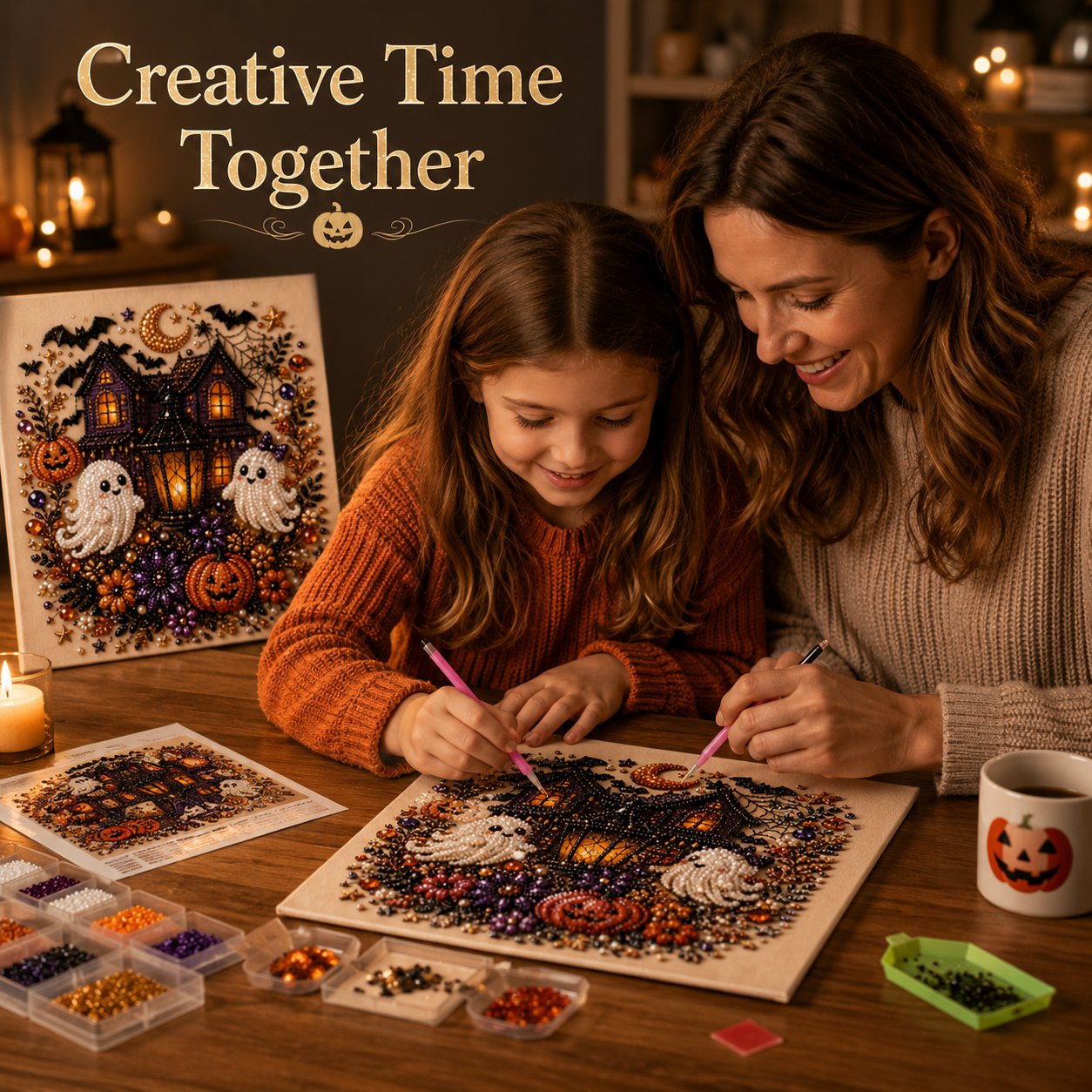 Halloween Pearl Diamond Art DIY Decor Craft Kit