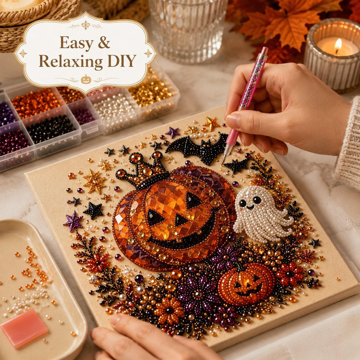 Halloween Pearl Diamond Art DIY Decor Craft Kit
