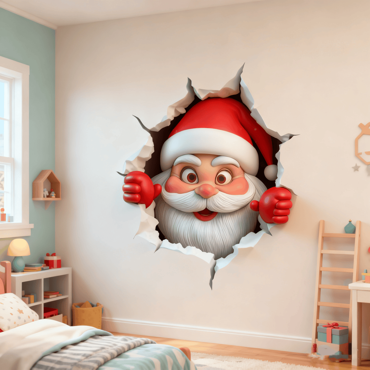 🎁Oferta de Navidad - Solo $17.99🎄🎅 Pegatinas de pared 3D de Navidad – Decoración creativa para el hogar en estas fiestas