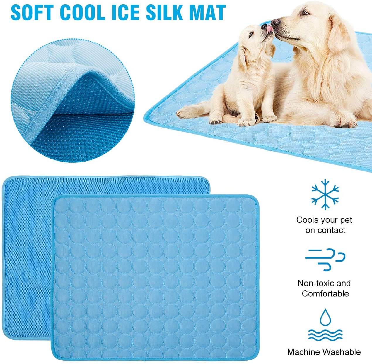 Breathable Self Cooling Pet Mat Heat Relief Pad For Dogs Cats Summer Use