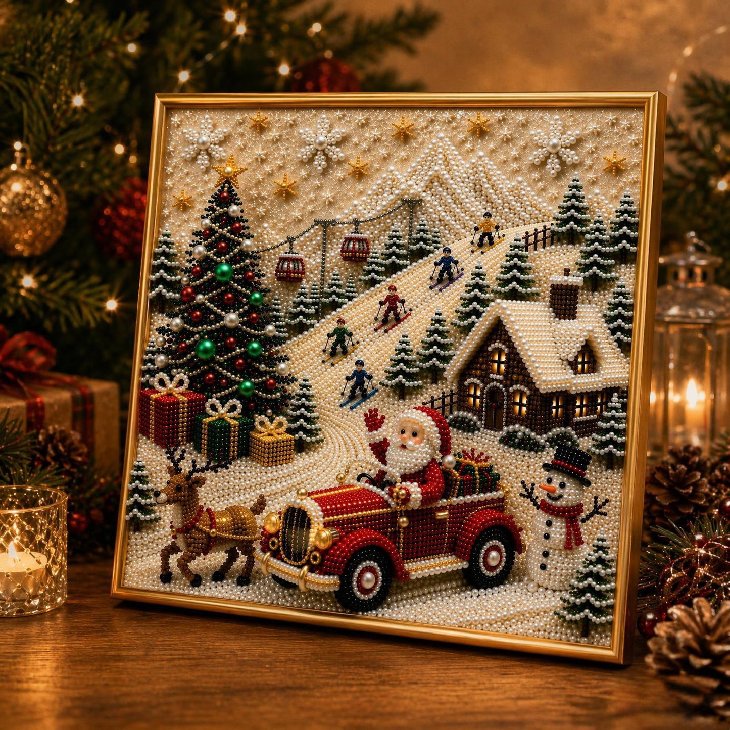 Premium 3D Pearl Christmas DIY Wall Art Kit