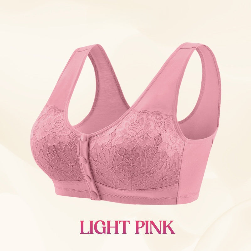 ⏳Hot Sale!!!🖤⏰Comfortable Wireless Front Closure Breathable Cotton Lifting Bra for Seniors