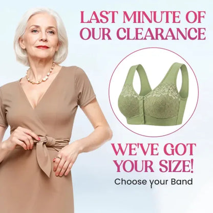 ⏳Hot Sale!!!🖤⏰Comfortable Wireless Front Closure Breathable Cotton Lifting Bra for Seniors