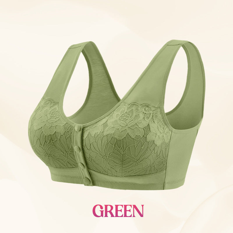 ⏳Hot Sale!!!🖤⏰Comfortable Wireless Front Closure Breathable Cotton Lifting Bra for Seniors