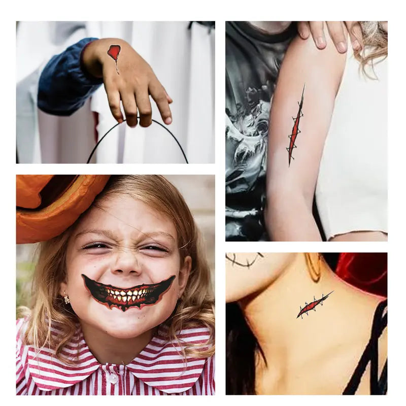 Halloween Prank Temporary Makeup Tattoo😈Realistic and Easy to Remove