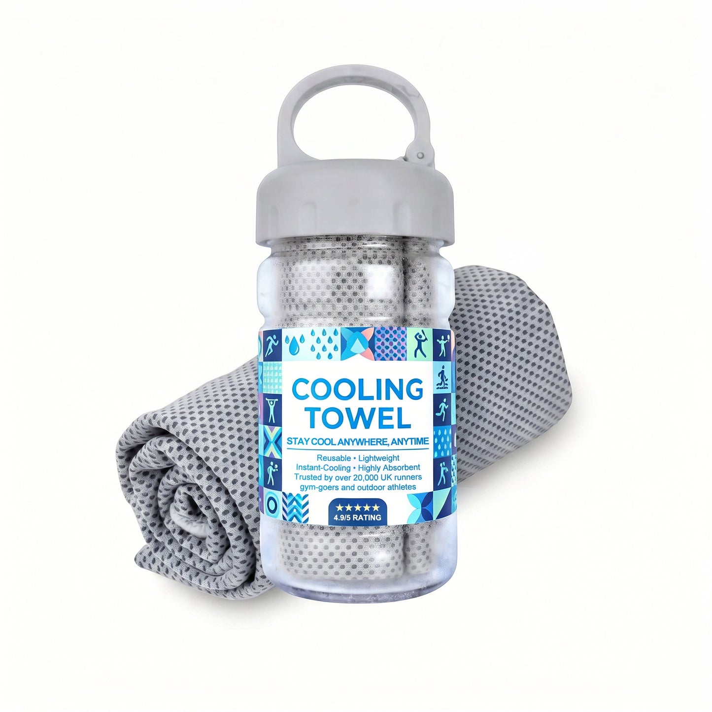 🎁❄️Last Day Buy 1 Get 1 Free (Each only ￡3.49)❄️Cold Sweat Towel You Can Use Anywhere, Anytime! Reusable Soft Absorbent Cooling Portable