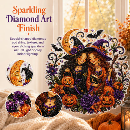 ⏰49% Off For Limited Time⏰Halloween Witch Diamond Art Suncatcher Gift Kit