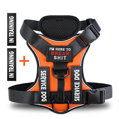 No Pull Reflective Tactical Vest Style Dog Harness For Outdoor Training Walking