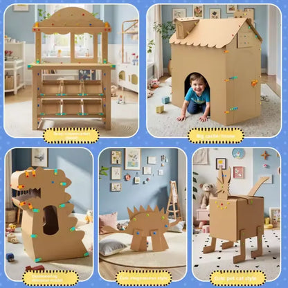 💰 Instant Discount ⏳Kids DIY Cardboard Cutting Tool Kit for Creative Building