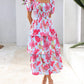 ⏰Summer Hot Sale 70% OFF💃Women's Floral Square Neck Puff Short Sleeve Smocked Tiered Dress