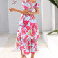 ⏰Summer Hot Sale 70% OFF💃Women's Floral Square Neck Puff Short Sleeve Smocked Tiered Dress