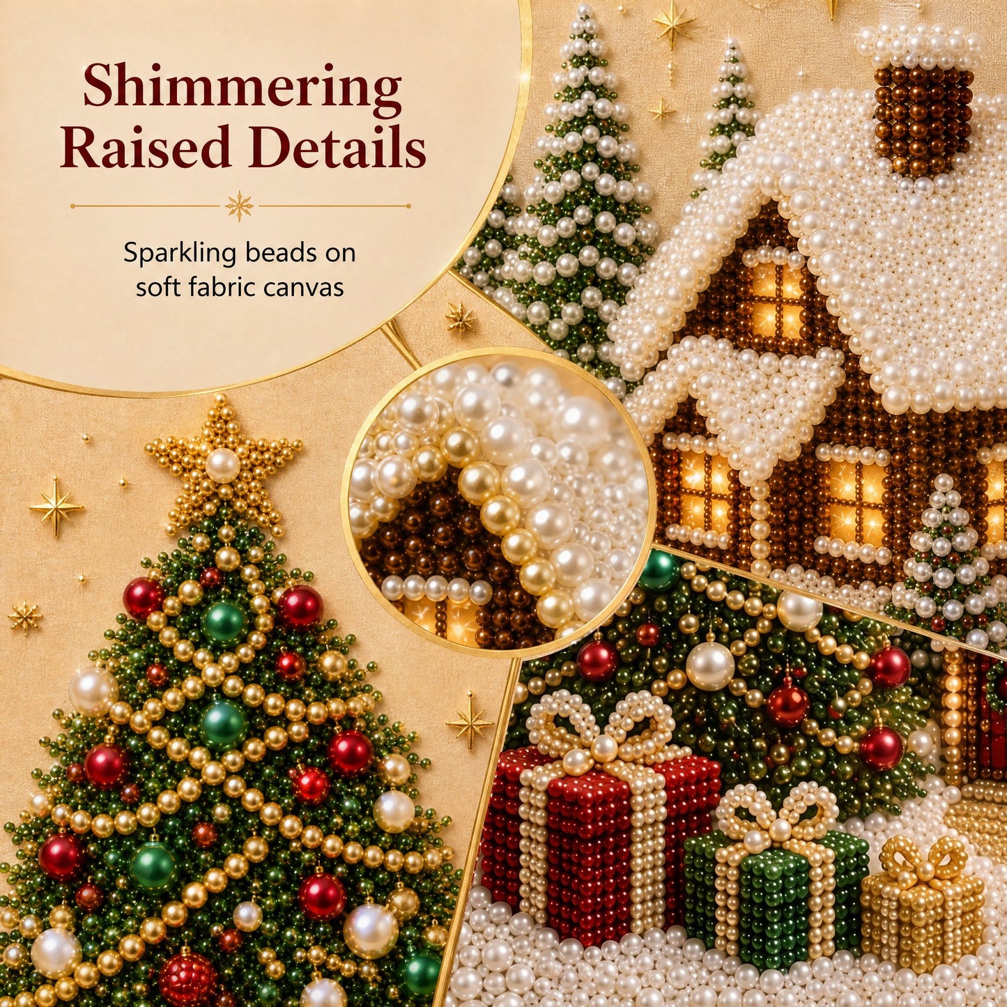 Premium 3D Pearl Christmas DIY Wall Art Kit