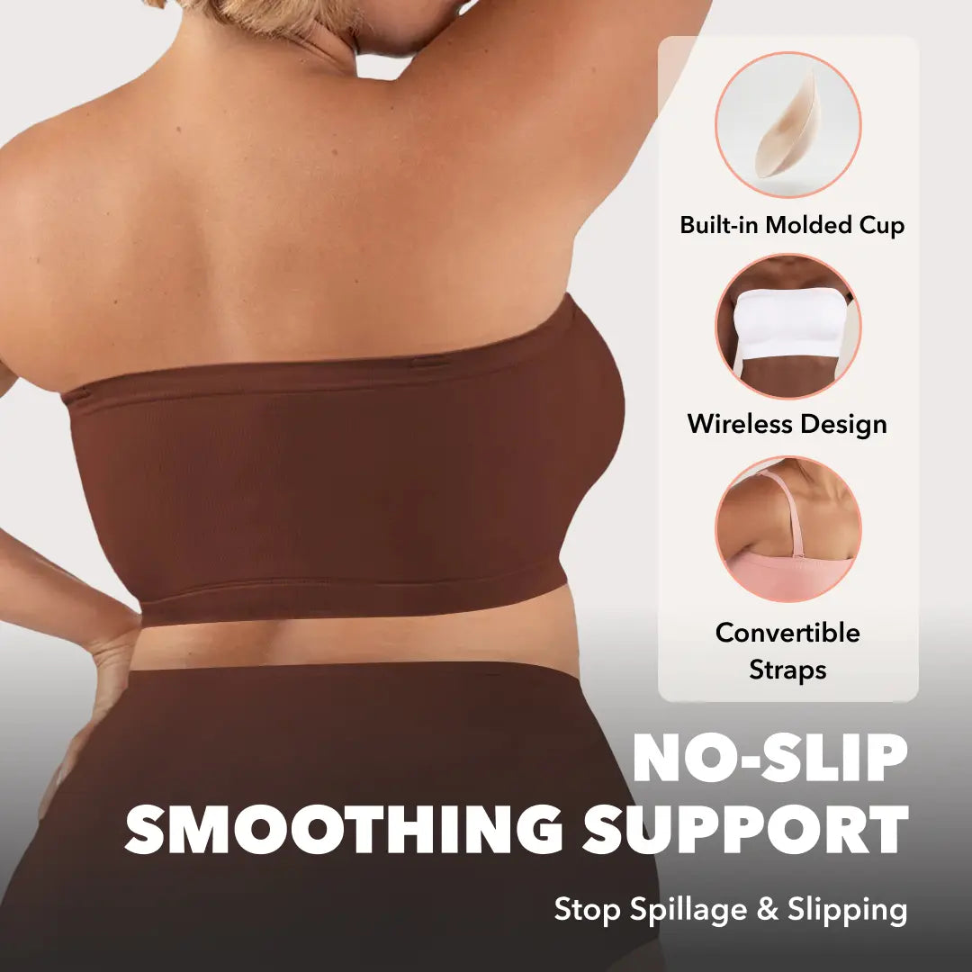 ⏳LAST DAY SALE !!🔥Aurelle™ No-Slip Convertible Bandeau – 3-Way Wear, Wire-Free & Trusted by 50K+ Women👙🇬🇧