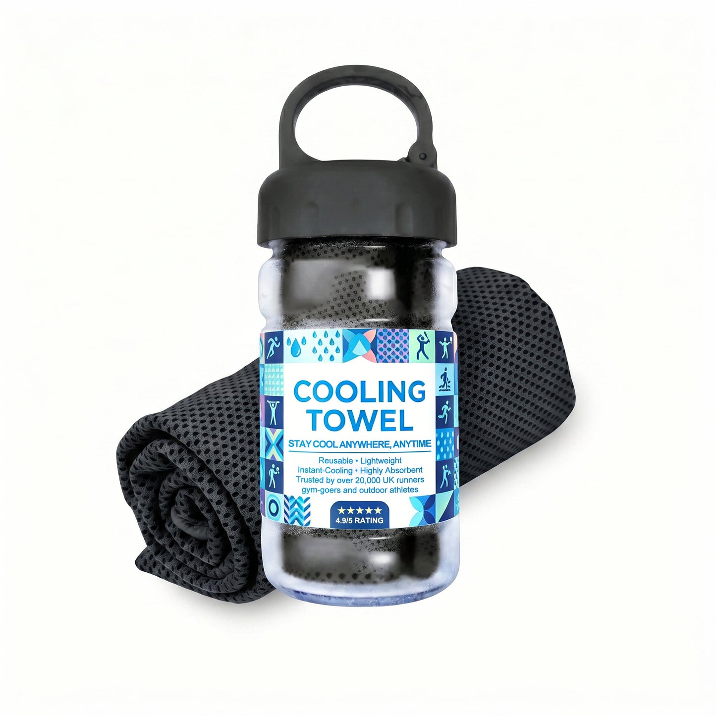 🎁❄️Last Day Buy 1 Get 1 Free (Each only ￡3.49)❄️Cold Sweat Towel You Can Use Anywhere, Anytime! Reusable Soft Absorbent Cooling Portable