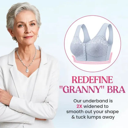 ⏳Hot Sale!!!🖤⏰Comfortable Wireless Front Closure Breathable Cotton Lifting Bra for Seniors