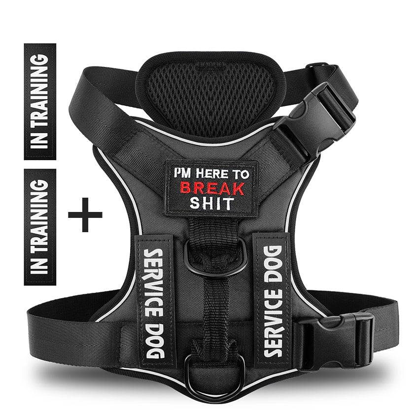 No Pull Reflective Tactical Vest Style Dog Harness For Outdoor Training Walking