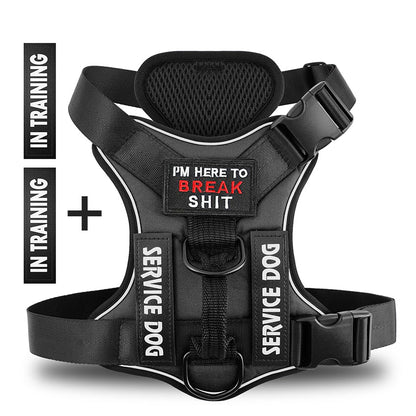 No Pull Reflective Tactical Vest Style Dog Harness For Outdoor Training Walking