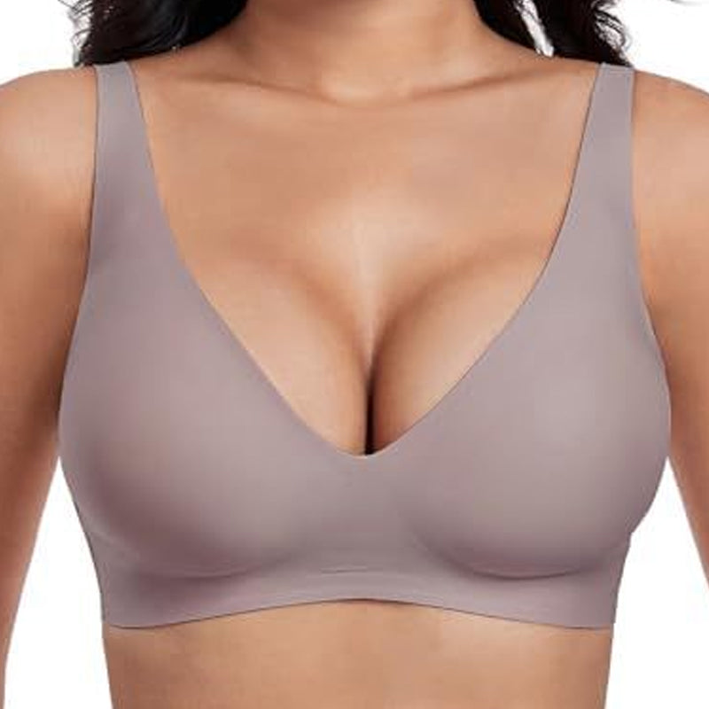 🏆 Last Day Special Price! 💐Jelly Wireless Womens Comfortable Wireless Bras Push Up Bralettes Seamless Tshirts Bras Deep V Everyday Bras
